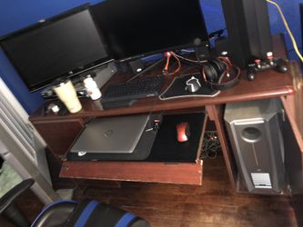 Solid wood computer desk