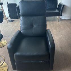 New Black Leather Recliner Chair 