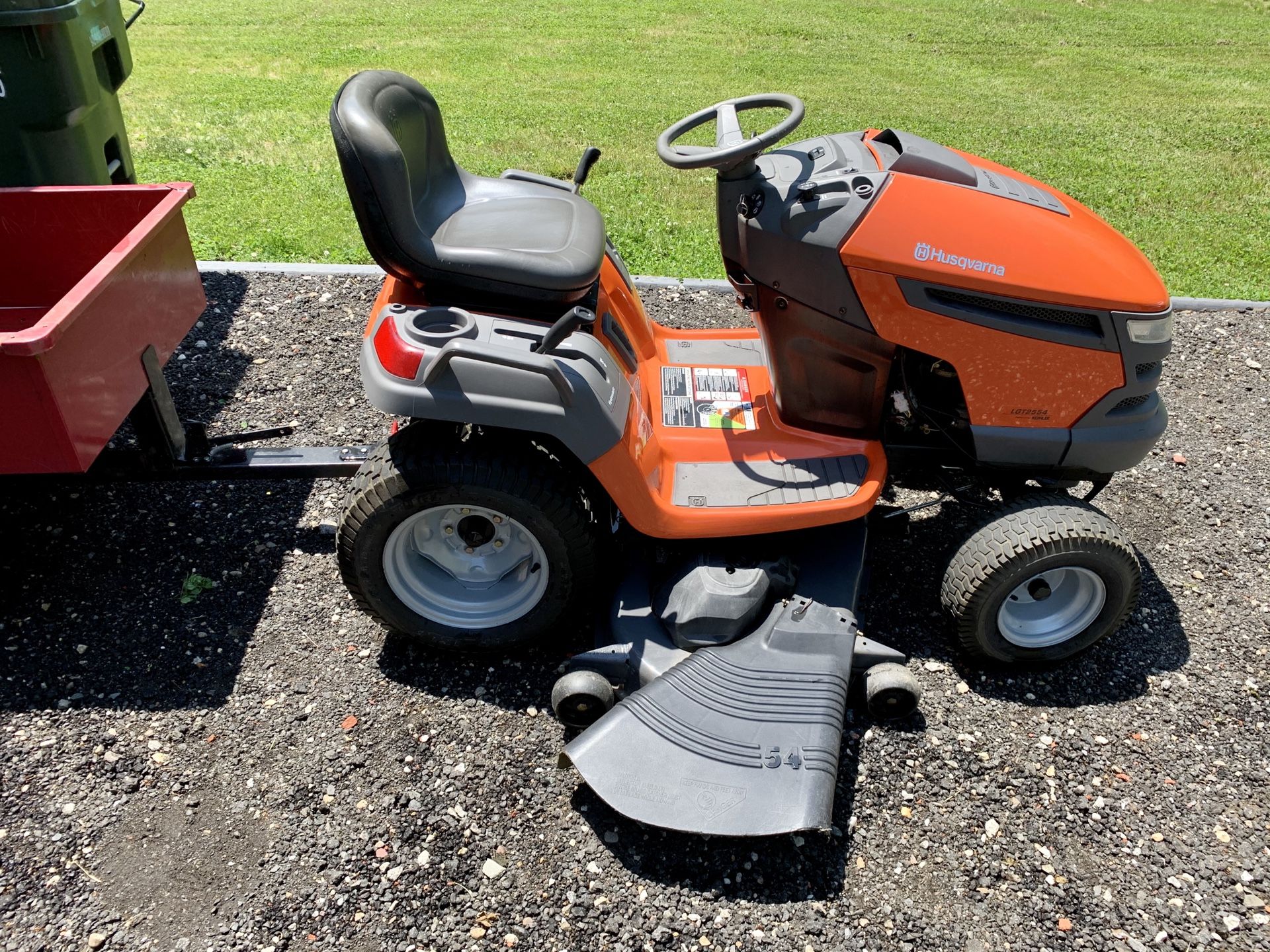 Husqvarna LGT2554 Riding Mower with Trailer / 54" Mower Deck for Sale