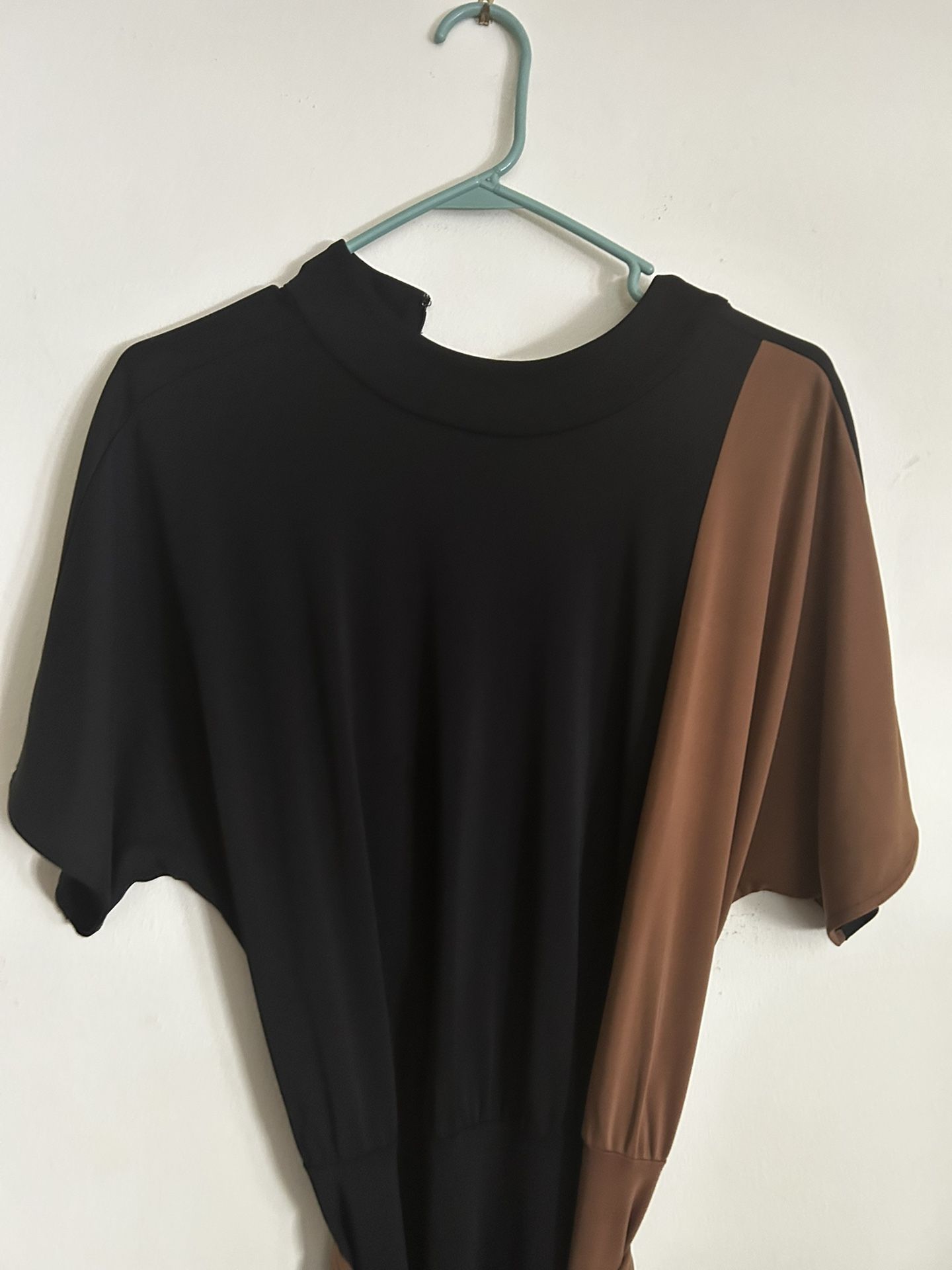 Ann Taylor Black & Camel Colorblock Dress – Size 16 only used once