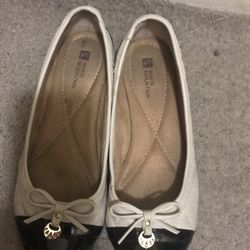 White Flats And White Heels! $10 Each:) Good Condition!