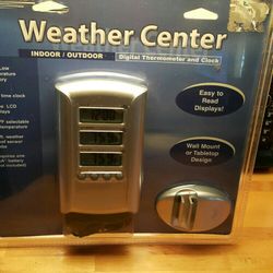 Everlast Weather Center - Digital Thermometer and clock-indoor/outdoor 