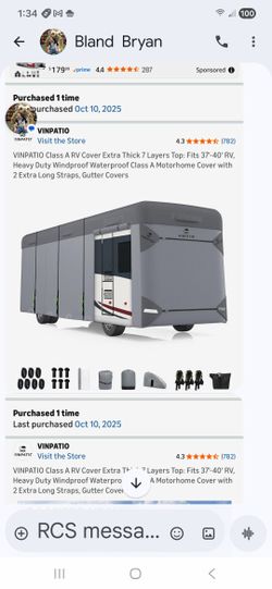 Rv Cover 40 Ft "New"