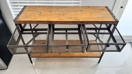 Console Table - Industrial Wood and Metal