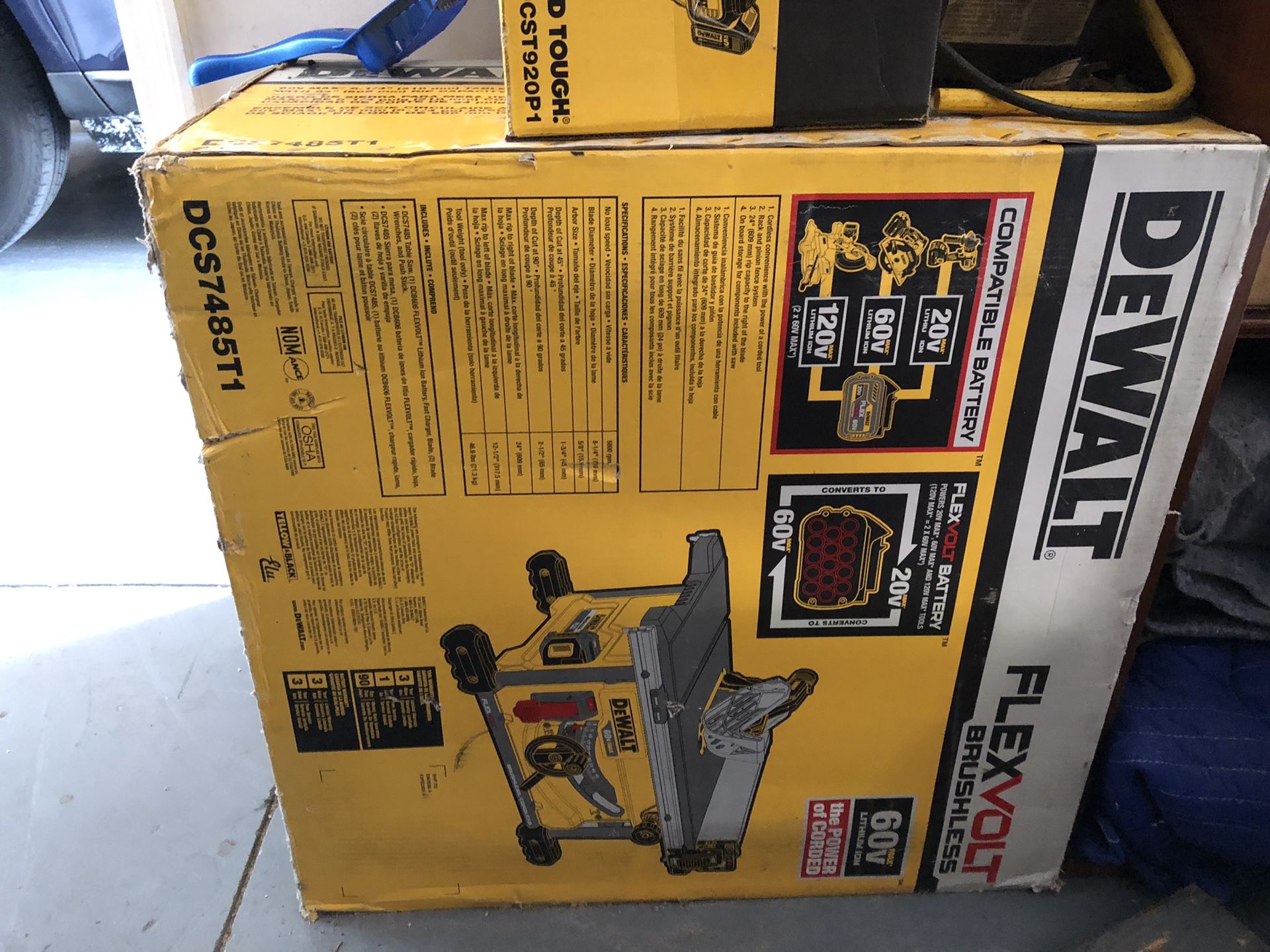 BLACK FRIDAY ONLY Dewalt DCS7485 Flexvolt table saw