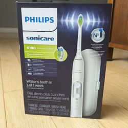 Brand New -- Philips Sonicare Protective Clean 6100 Rechargeable Electric Power Toothbrush, White, HX6877/21
