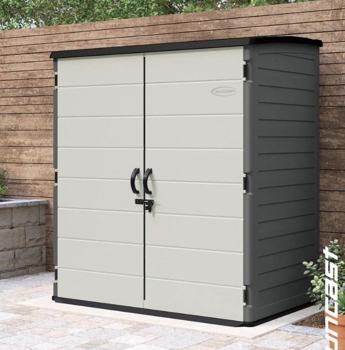 5 ft. 10.5 in. × 3 ft. 8.25 in. × 6 ft. 5.5 in. Extra-Large Plastic Vertical Shed