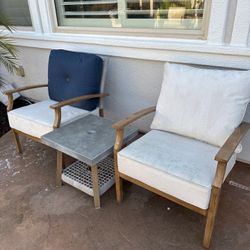 Pair Of Outdoor Chairs With Matching Table
