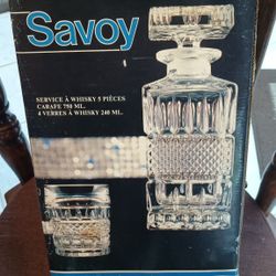 Savoy Crystal  Vintage Whiskey Set