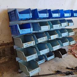 42 Storage Trays  And Hanging Rack- Garage 
