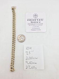 10k gold 2ctw natural diamond miami cuban link bracelet