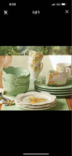 Vajilla Marbella mint limoncello set de 16 piezas