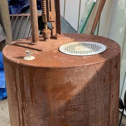 1920’s Vintage Clock Faced Oil Barrel 