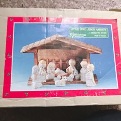 Antique Christmas Musical Nativity Set 