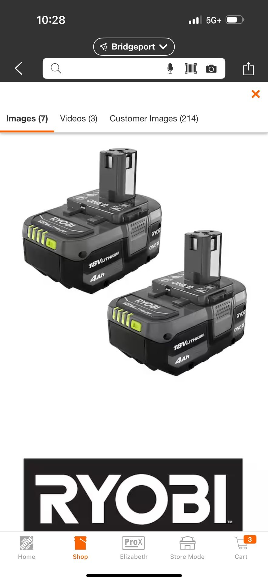 RYOBI ONE+ 18V Lithium-Ion 4.0 Ah Battery (2-Pack)