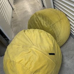 Yellow Bean Bag Chair - & Multi-Functional for Adults Used 2 For Sale 