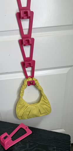 Pink purse | jackets | bag hooks