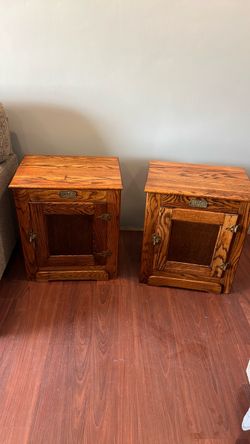 White clad ice box end tables/ cabinet