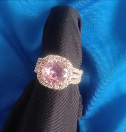 Stunning Pink Crystal Statement Ring in Rose Gold - Bold & Beautiful