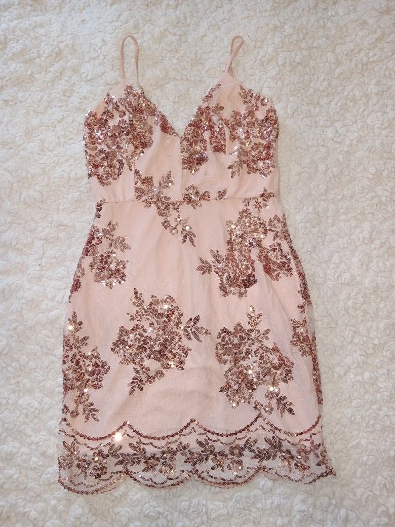 Spaghetti Strap Sequin Party Dress