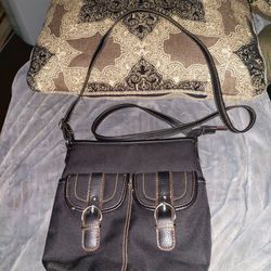 Black Crossbody Bag with Double Front Pockets