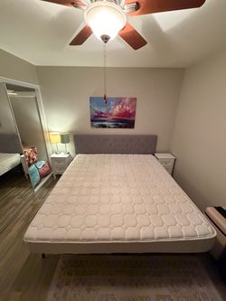 King Size Bed Frame + Mattress – Good Condition