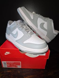 Nike Dunk Low GS White Grey Size 5.5Y