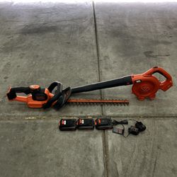 Black & Decker 20v Leaf Blower & Hedger Trimmer With Batteries/Charger