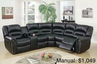 Recliner sectional sofa