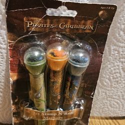 DISNEY  2007 " PIRATES OF THE CARABEAN"  3 STAMP N' ROLL MARKERS 