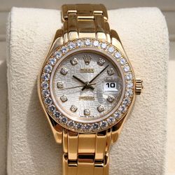 ROLEX 69298 MASTERPIECE PEARLMASTER WATCH FACTORY DIAMOND - T3960