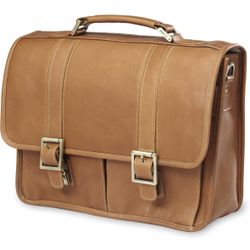 CLAVA Classic Leather Executive Flap Briefcase 