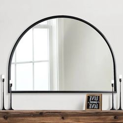 New 47x35.5 Inch Tall Wall Home Decor Decorative Bathroom Mirror Black Steel Frame Indoor Furniture 