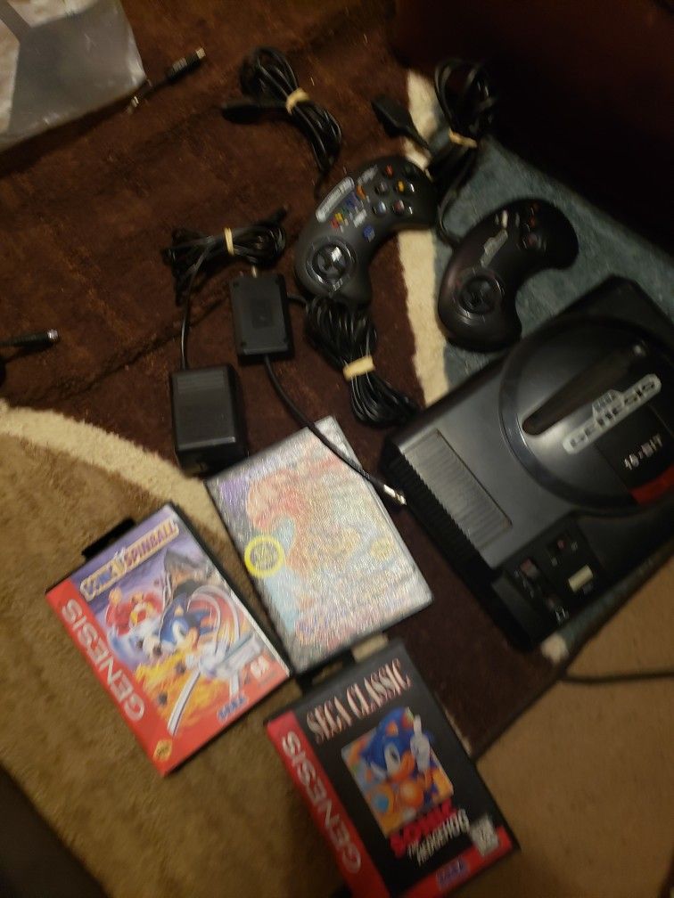 Sega Genesis Sonic Bundle Console, 2 Controllers, Cords, 3 Sonic Games
