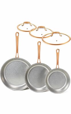 Tri-Ply Stainless Steel Frying Pan Set with Lids – 8”, 9.5” & 11”