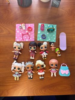 LOL DOLLS Great Condition Lot of 9 with random accessories