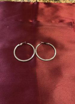 Silver crystal earrings