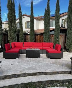 Brand New Outdoor Patio Furniture Set With Fire Pit Table