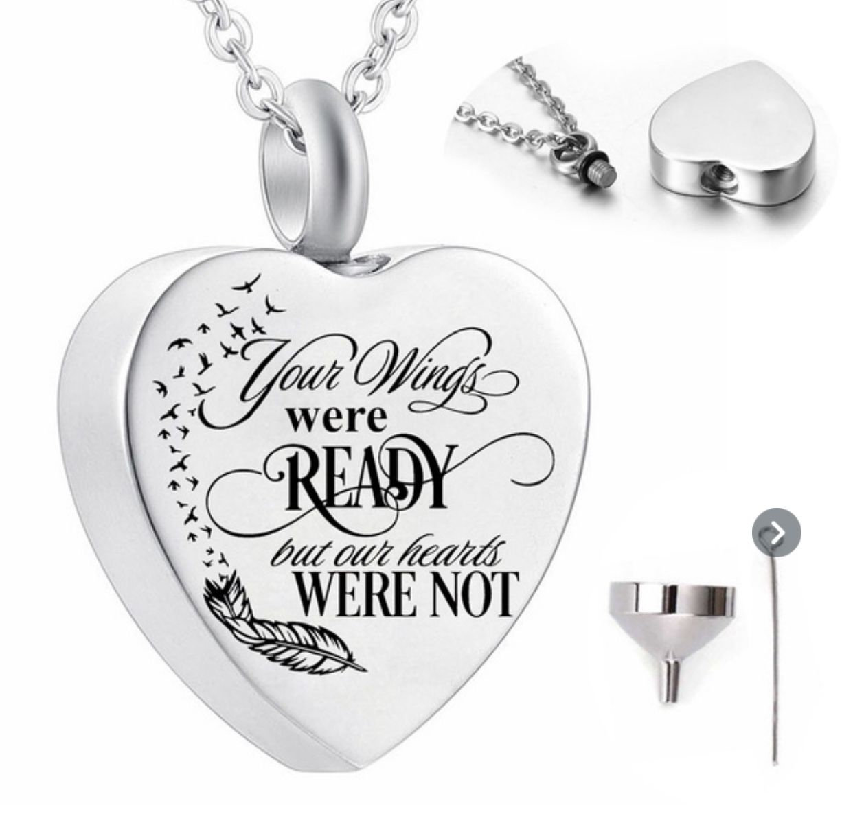 Pretty Memorial Urn W/ 3 Charms Of Your Choice