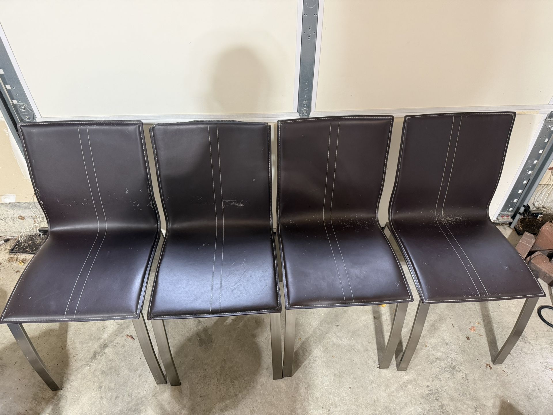 4 Dania Leather Chairs