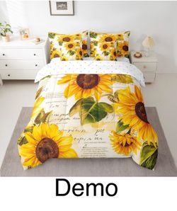 7 Piece Sunflower Bedding Comforter Set (Queen)