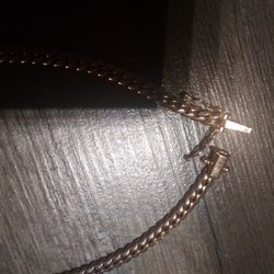Rose Gold Solid Heavy Cuban Link Chain 29 Grams 24 Inches. 