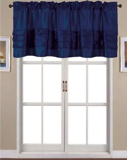 Nancy Solid Color tailored 54"x18" Pleated window Valance. 2 pack