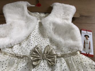 Jona Michelle Kids Holiday Dress, Size 6, White w/FUR Jacket, New With Tag  for Sale in West Covina, CA - OfferUp