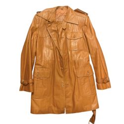 Vintage Lonnigans Sport Leather 1/4 Trench Jacket