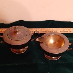 Silver Plated Rogers 1881 Sugar Bowl & Creamer.