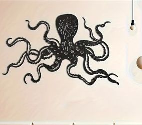Black Metal Octopus Wall Decor