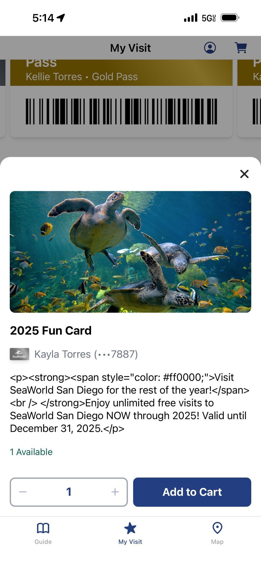 SEA WORLD 2025 FUN CARD