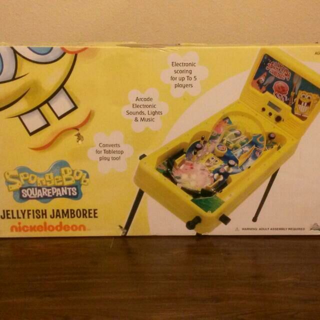 Spongebob Jellyfish Jamboree Free Standing Pinball Machine New