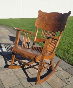 Antique Oak Carved Rocking Chair